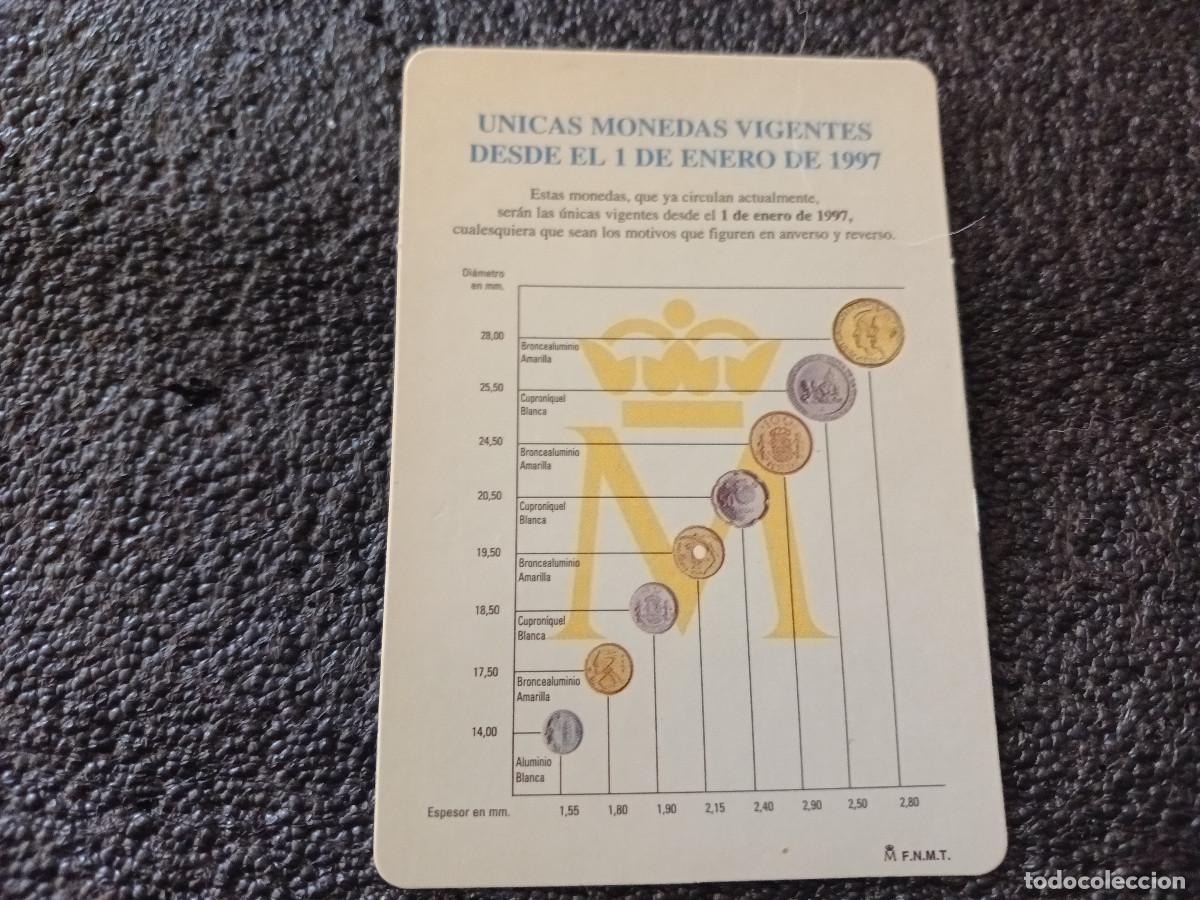 Coleccionismo calendarios: CALENDARIO 1996, FABRICA NACIONAL DE MONEDA Y TIMBRE, UNICAS MONEDAS VIGENTES