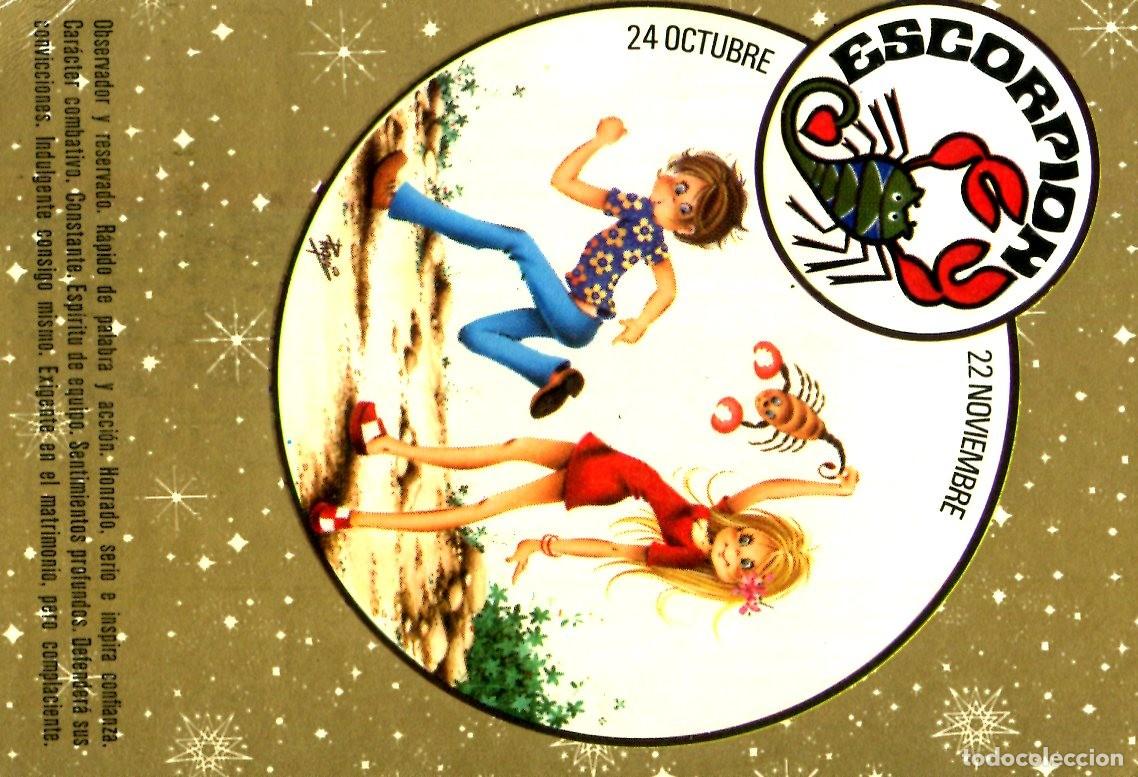 Coleccionismo calendarios: CALENDARIO HOROSCOPO ZODIACO ESCORPION A&Ntilde;O 1974
