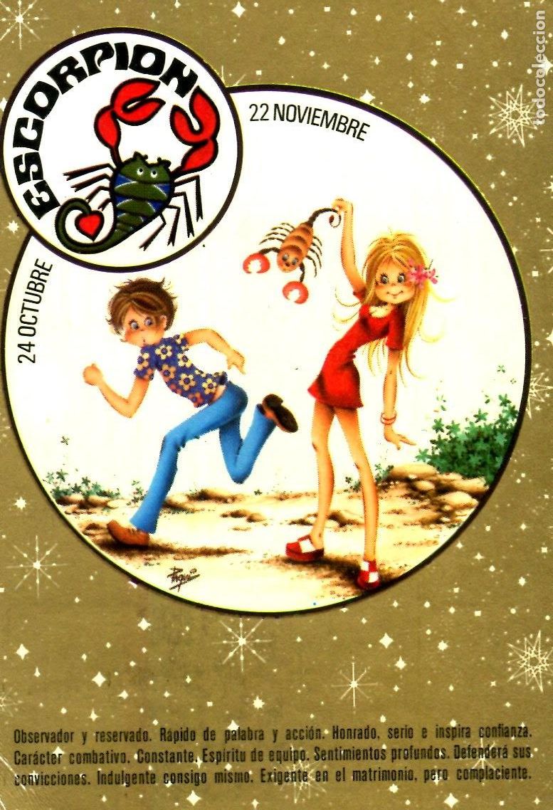 Coleccionismo calendarios: CALENDARIO HOROSCOPO ZODIACO ESCORPION A&Ntilde;O 1974