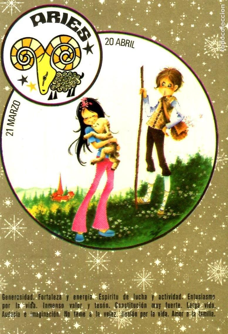 Coleccionismo calendarios: CALENDARIO HOROSCOPO ZODIACO ARIES A&Ntilde;O 1974