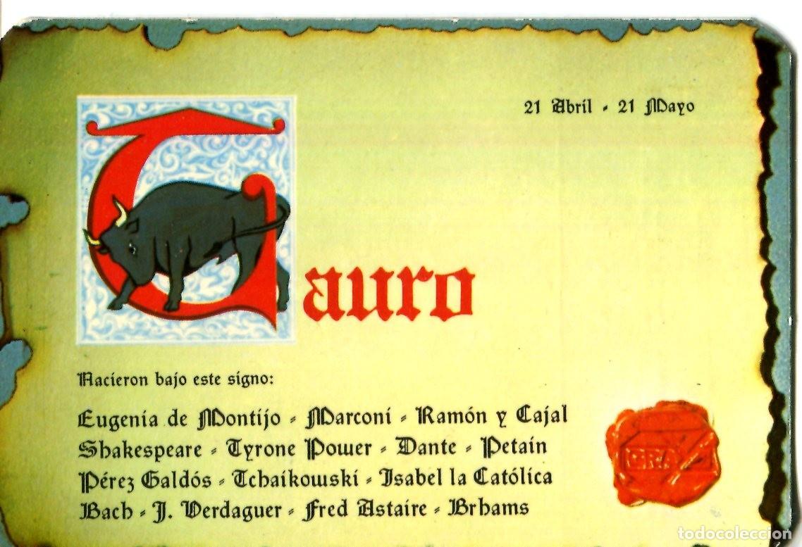 Coleccionismo calendarios: CALENDARIO HOROSCOPO ZODIACO TAURO A&Ntilde;O 1974