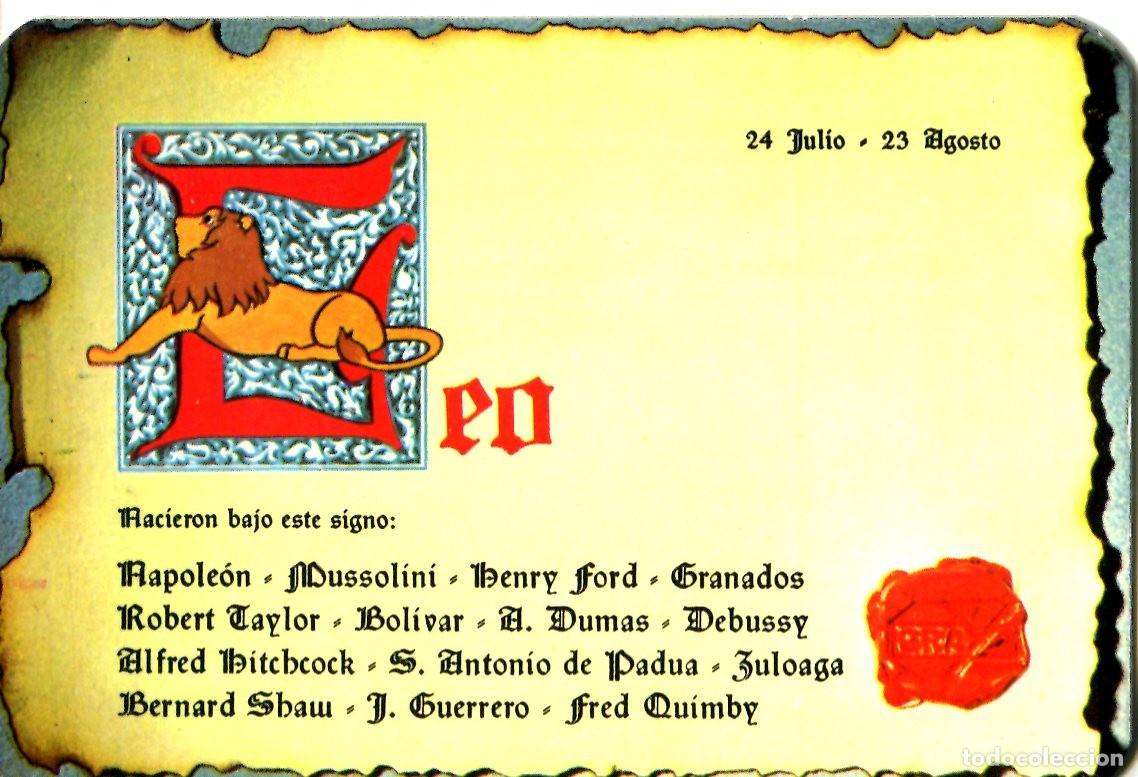Coleccionismo calendarios: CALENDARIO HOROSCOPO ZODIACO LEO A&Ntilde;O 1974