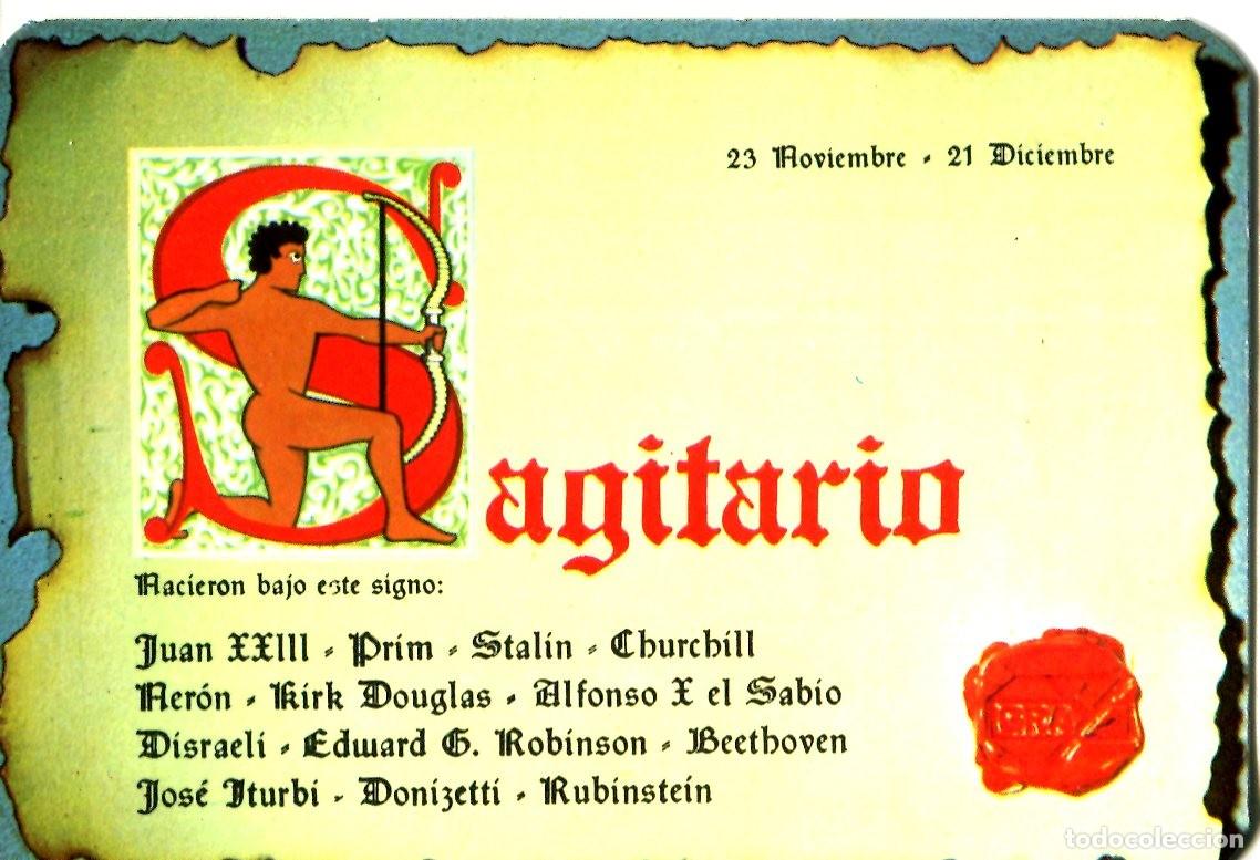 Coleccionismo calendarios: CALENDARIO HOROSCOPO ZODIACO SAGITARIO A&Ntilde;O 1974