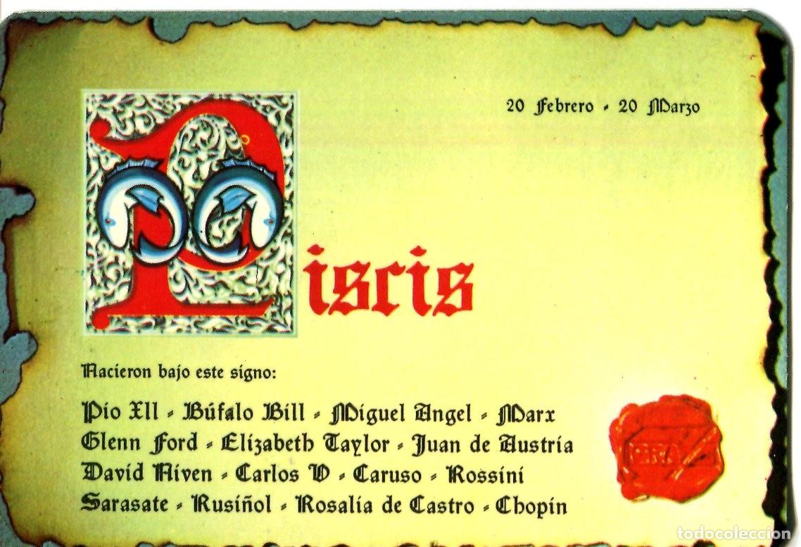 Coleccionismo calendarios: CALENDARIO HOROSCOPO ZODIACO PISCIS A&Ntilde;O 1973