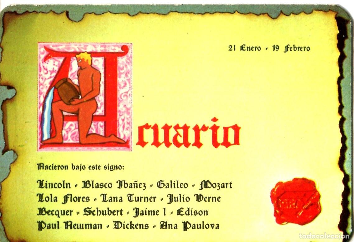 Coleccionismo calendarios: CALENDARIO HOROSCOPO ZODIACO ACUARIO A&Ntilde;O 1973
