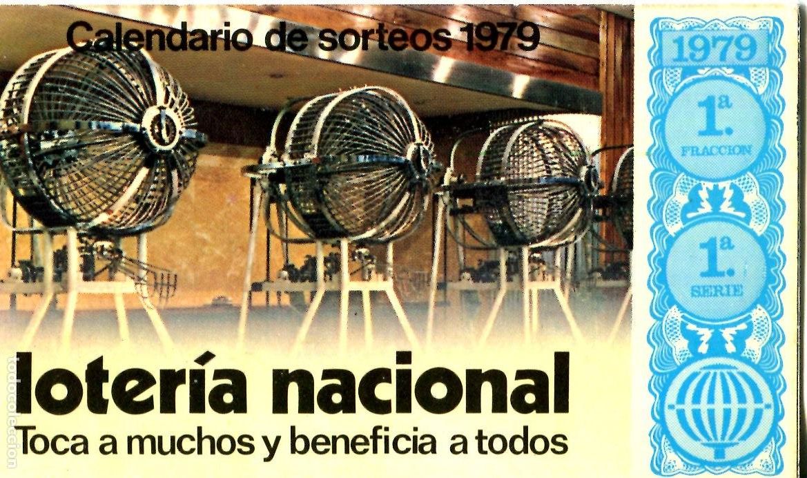 Coleccionismo calendarios: Calendario de bolsillo de 1979. Loteria Nacional calendario de sorteos 1979