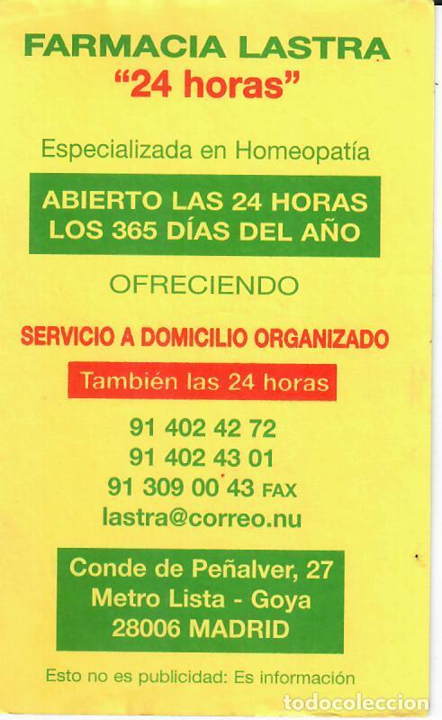 Coleccionismo calendarios: CALENDARIO DE PUBLICIDAD - A&Ntilde;O 2000 - FARMACIA LASTRA