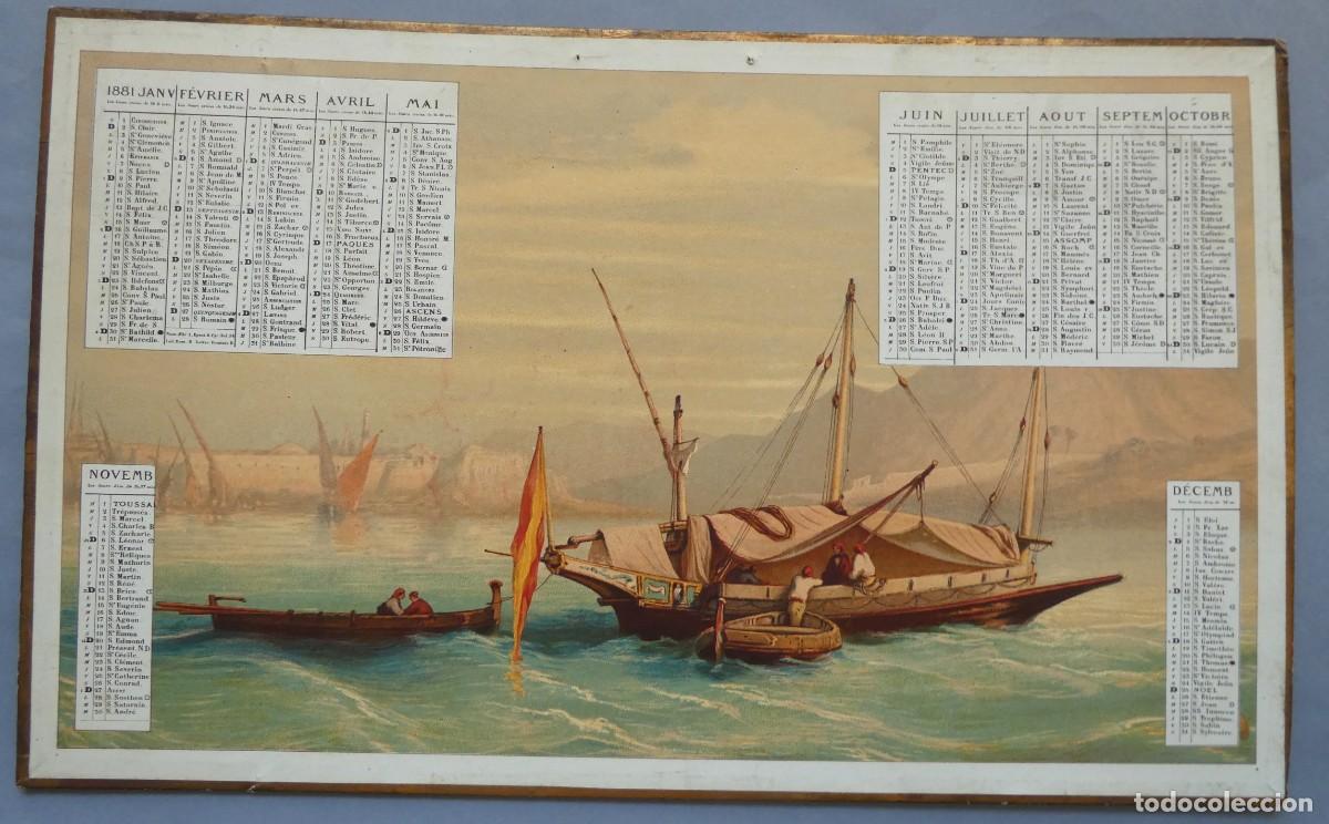 Coleccionismo calendarios: ANTIGUO CUADRO CALENDARIO 1881