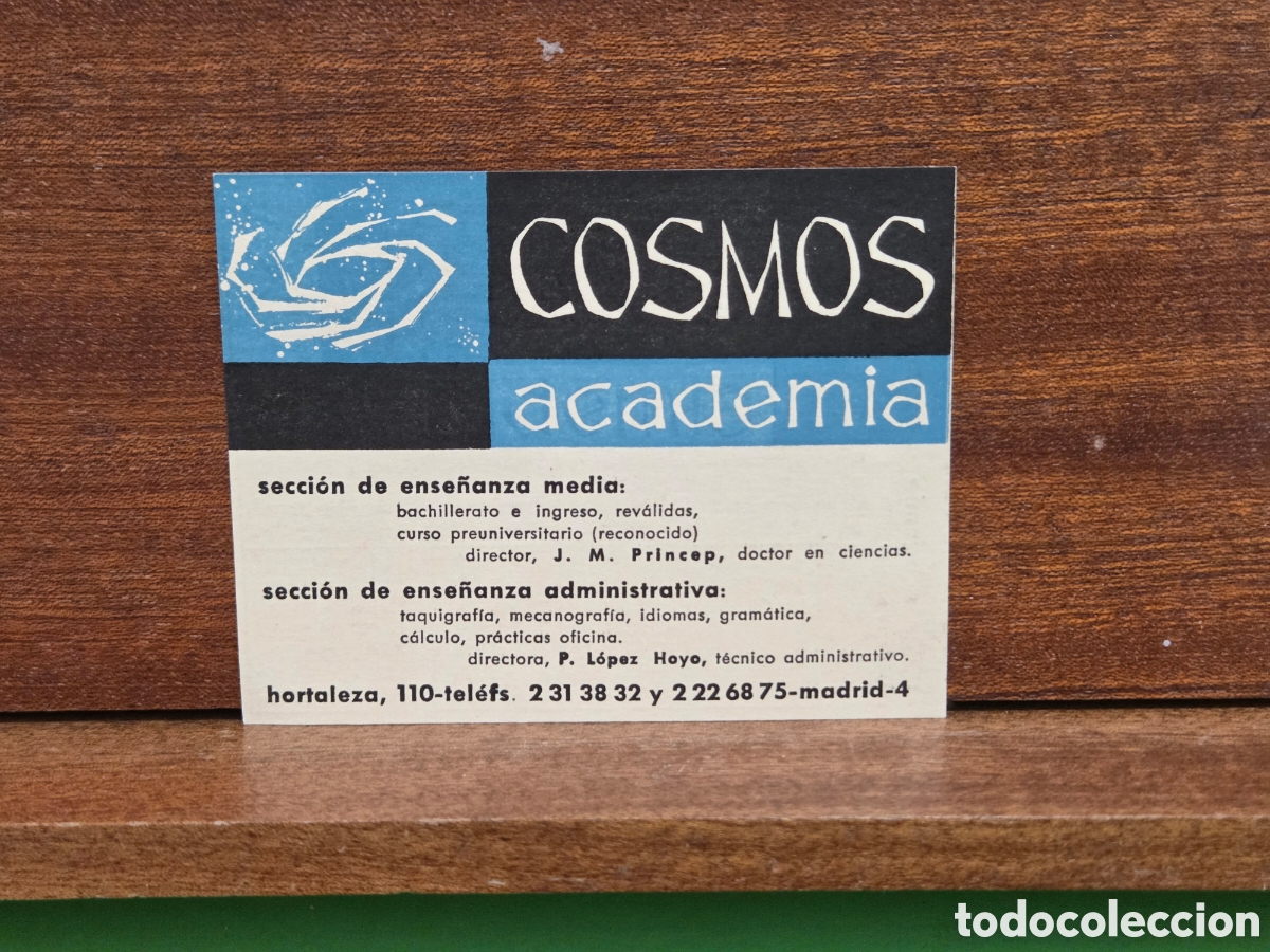 Coleccionismo calendarios: ANTIGUO CALENDARIO PUBLICITARIO...&rdquo;&rdquo;ACADEMIA COSMOS&rdquo;&rdquo;...CURSO ESCOLAR...1961-62...