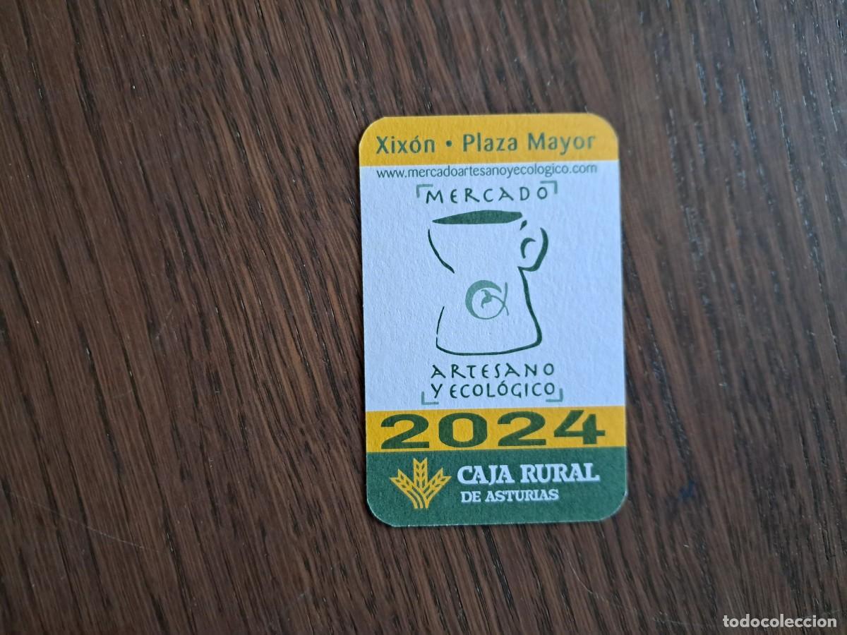 Coleccionismo calendarios: calendario de publicidad, mercado artesano y ecol&oacute;gico, plaza mayor Xix&oacute;n, Caja rural Asturias, 2024