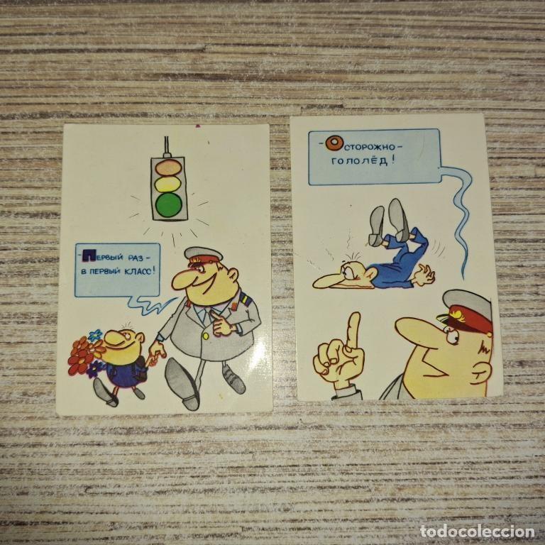 Coleccionismo calendarios: Calendario de bolsillo Rusia Sovi&eacute;tica 1980s. Polic&iacute;a de tr&aacute;fico