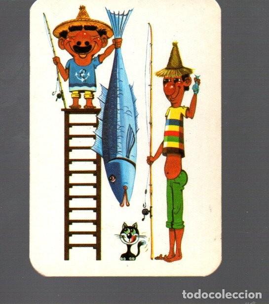 Coleccionismo calendarios: CALENDARIOUMER DE BOLSILLO. DIBUJO PESCADORES DEL A&Ntilde;O 1971 DE PUBLICIDAD DEPORTES TERRASS