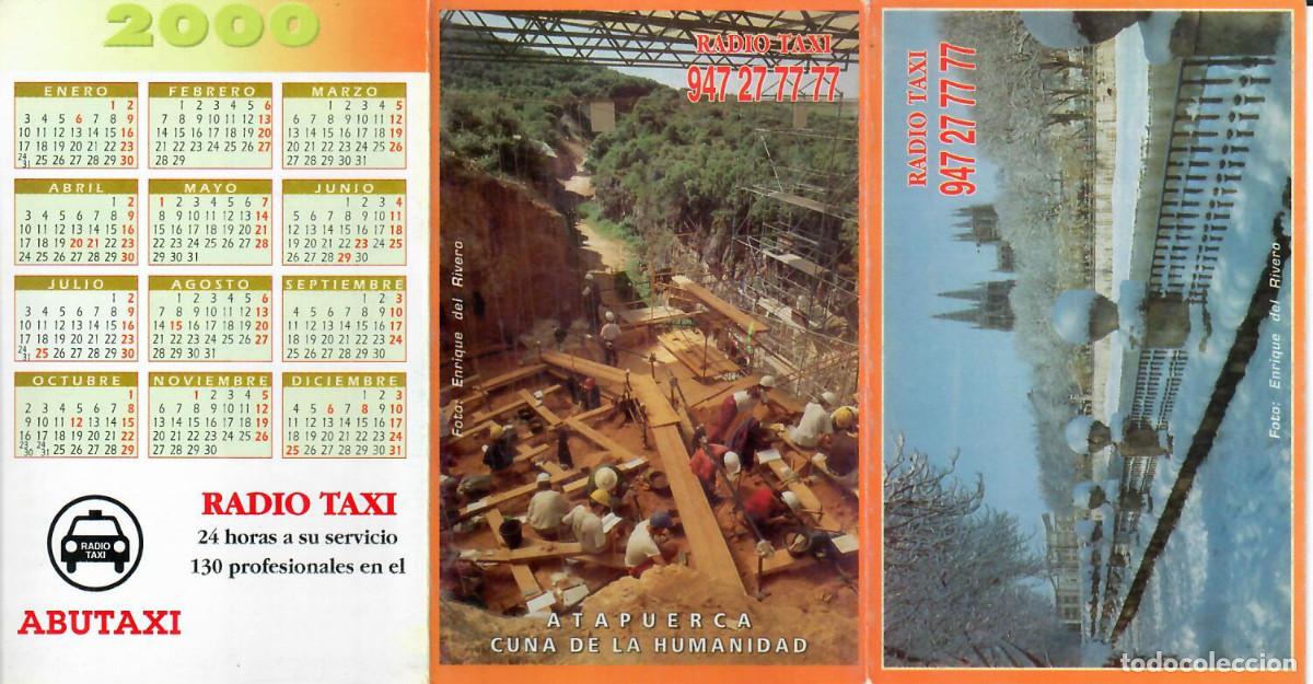 Coleccionismo calendarios: CALENDARIO DE PUBLICIDAD TR&Iacute;PTICO - A&Ntilde;O 2000 - RADIO TAXI BURGOS