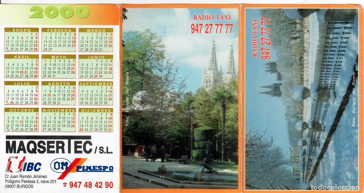 Coleccionismo calendarios: CALENDARIO DE PUBLICIDAD TR&Iacute;PTICO - A&Ntilde;O 2000 - RADIO TAXI BURGOS