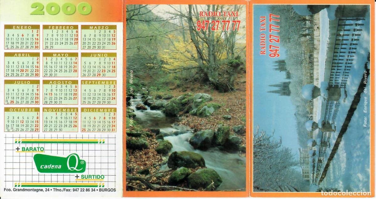 Coleccionismo calendarios: CALENDARIO DE PUBLICIDAD TR&Iacute;PTICO - A&Ntilde;O 2000 - RADIO TAXI BURGOS