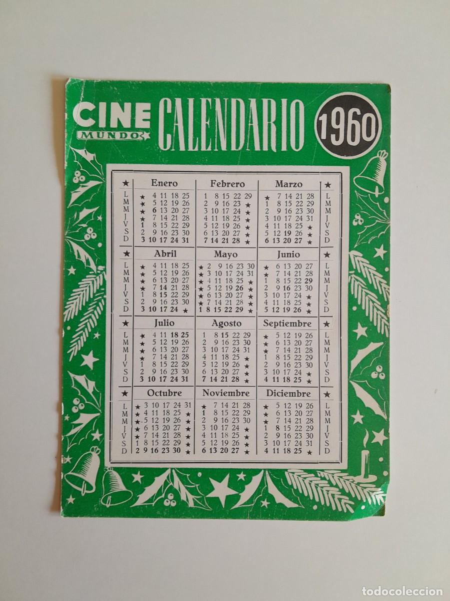 Colecionismo Calend&aacute;rios: CALENDARIO 1960 CINE MUNDO
