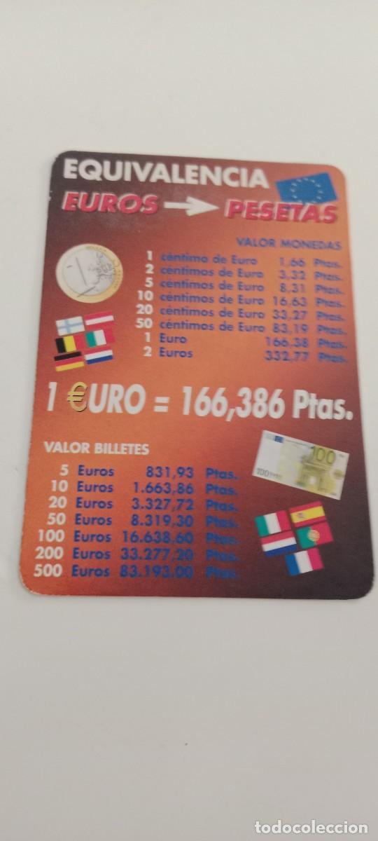 Coleccionismo calendarios: CALENDARIO EQUIVALENCIA EURO PESETAS EL DE FOTO C-FPP