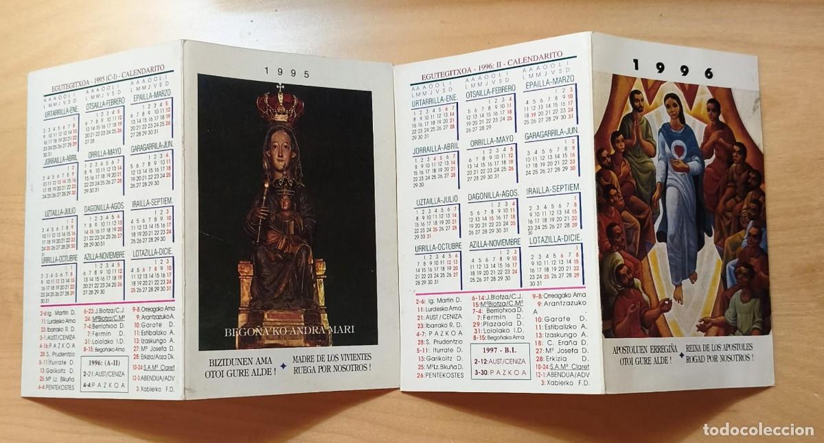 Collectables Calendars: Ca 145 Lote 2 Calendarios / Egutegitxoa d&iacute;pticos - biling&uuml;es - A&ntilde;o 1996 i 1995