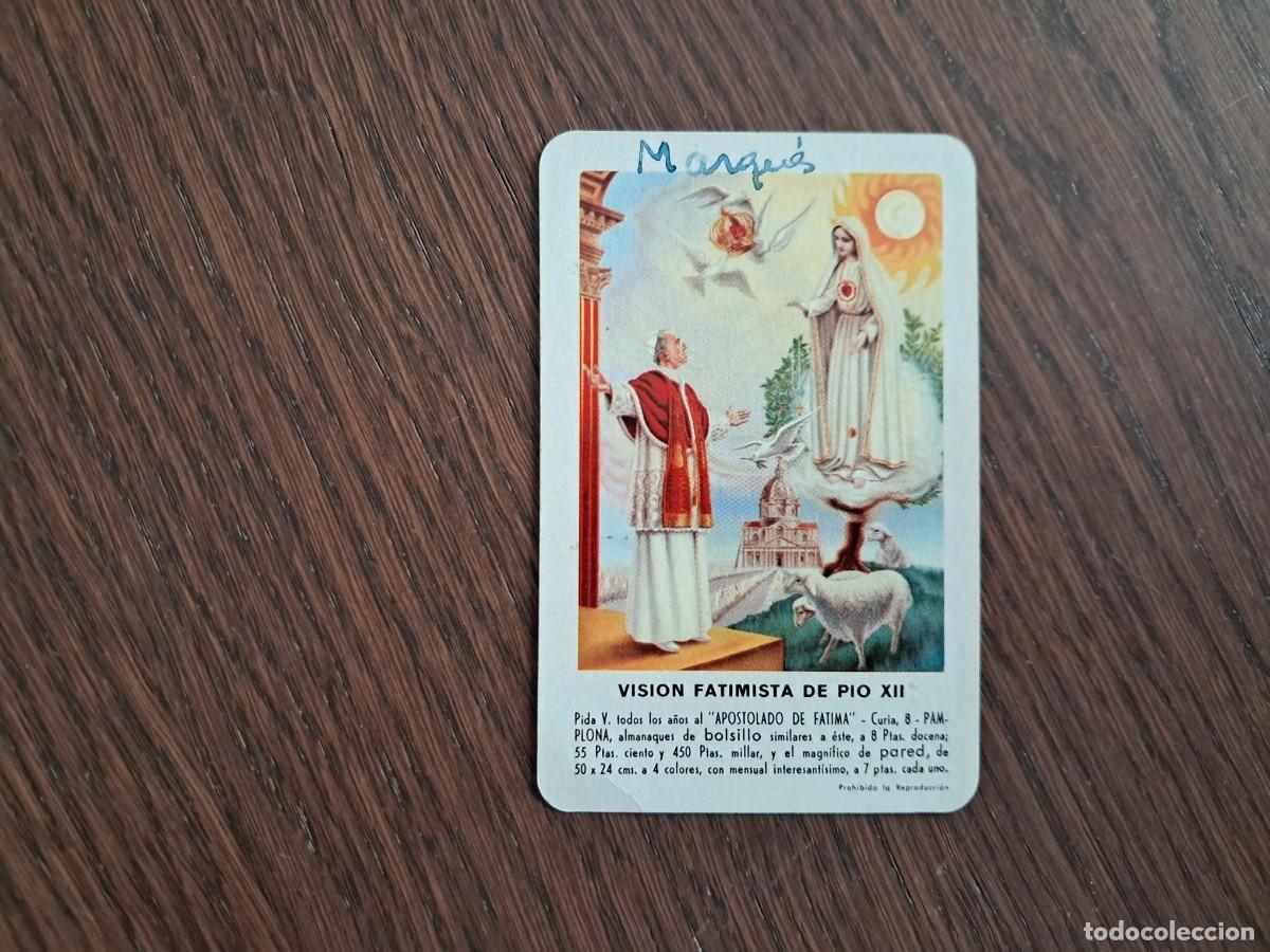 Colecionismo Calend&aacute;rios: calendario fournier, visi&oacute;n Fatimista de Pio XII, a&ntilde;o 1960.