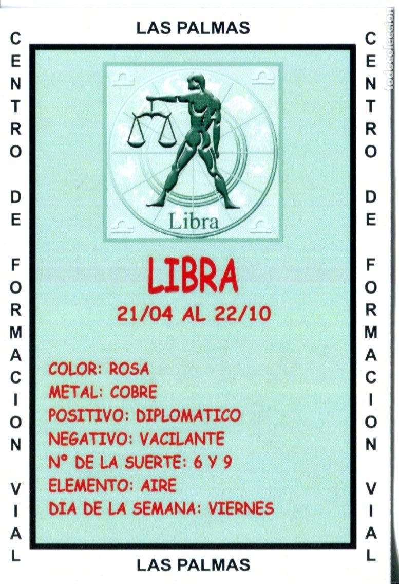 Coleccionismo calendarios: CALENDARIO DE BOLSILLO A&Ntilde;O 2012 HOR&Oacute;SCOPO LIBRA - PUBLICIDAD LAS PALMAS