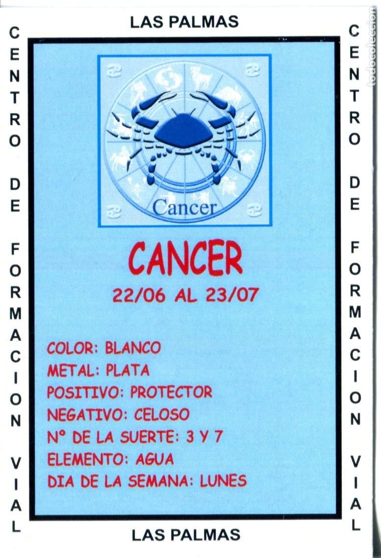 Coleccionismo calendarios: CALENDARIO DE BOLSILLO A&Ntilde;O 2012 HOR&Oacute;SCOPO CANCER - PUBLICIDAD LAS PALMAS