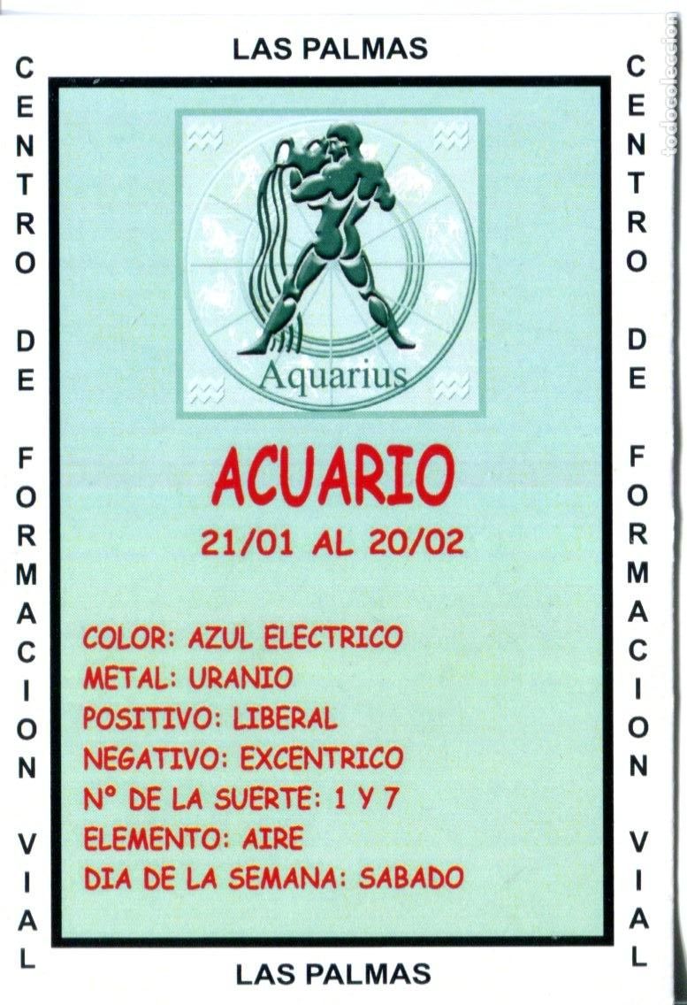 Coleccionismo calendarios: CALENDARIO DE BOLSILLO A&Ntilde;O 2012 HOR&Oacute;SCOPO ACUARIO - PUBLICIDAD LAS PALMAS