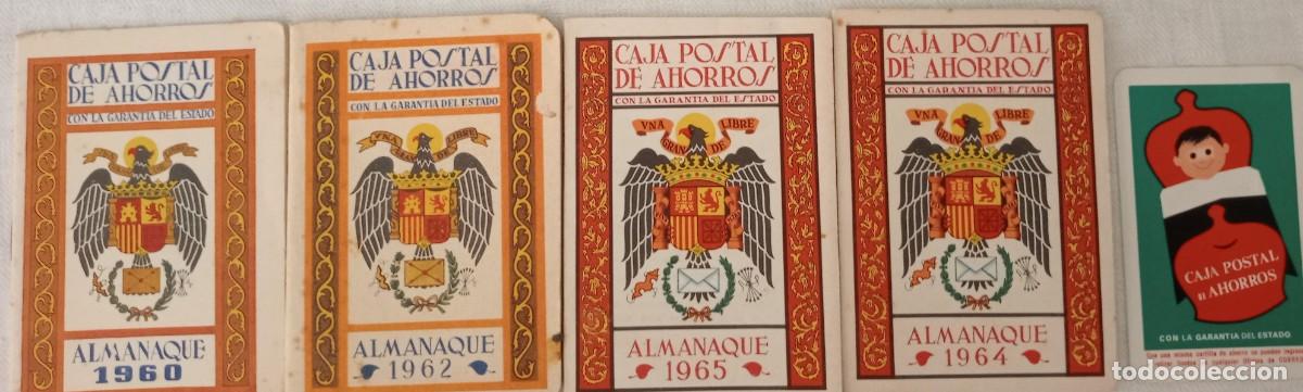 Coleccionismo calendarios: 4 ALMANAQUES Y UN CALENDARIO. CAJA DE AHORROS 1960, 62, 64 Y 65