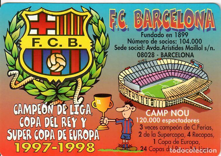 Coleccionismo calendarios: CALENDARIO DE SERIE - A&Ntilde;O 2000 - WCB N&ordm; 314 - F&Uacute;TBOL - BARCELONA