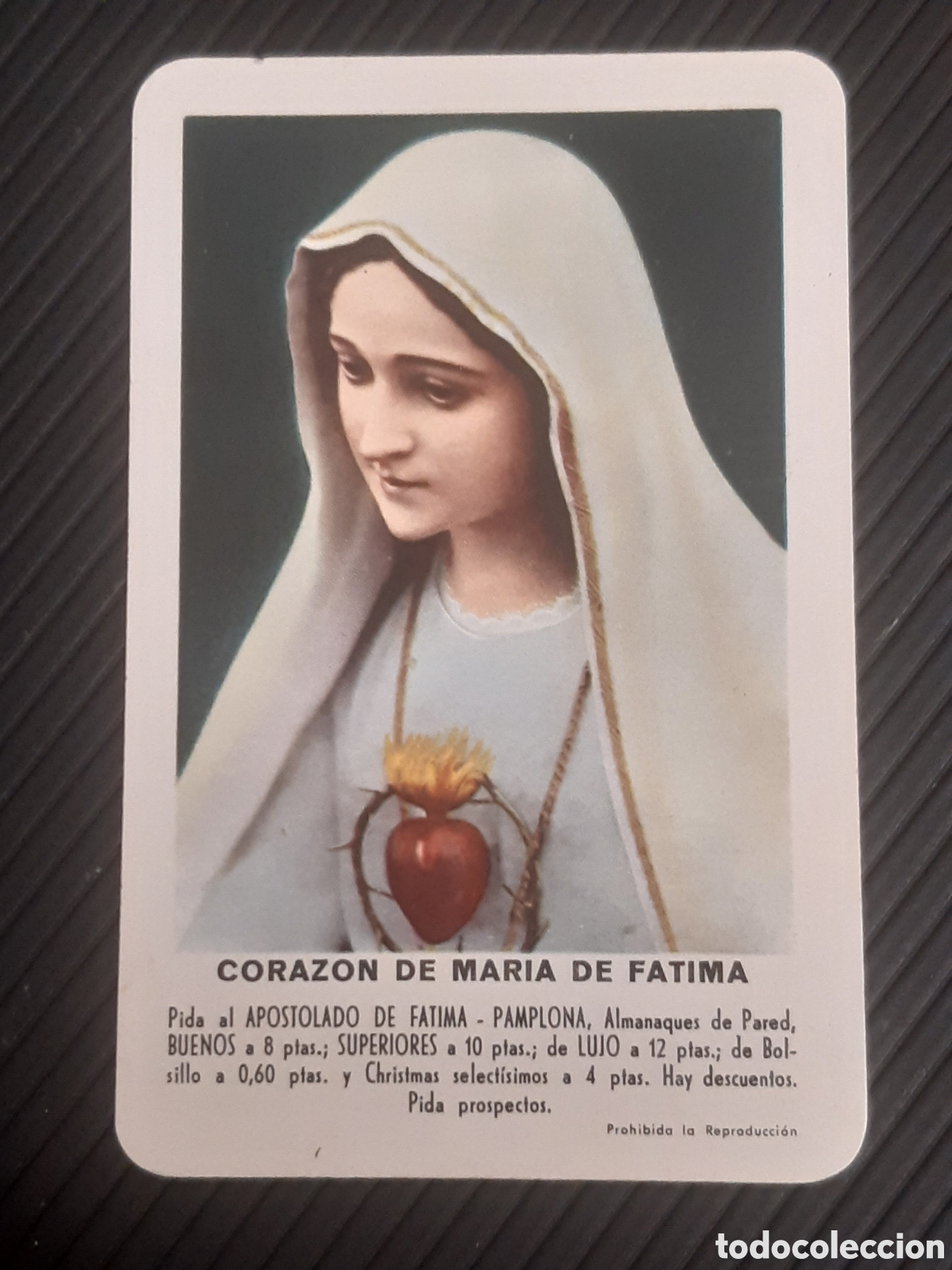 Coleccionismo calendarios: Calendario fournier Coraz&oacute;n de Maria de F&aacute;tima 1961