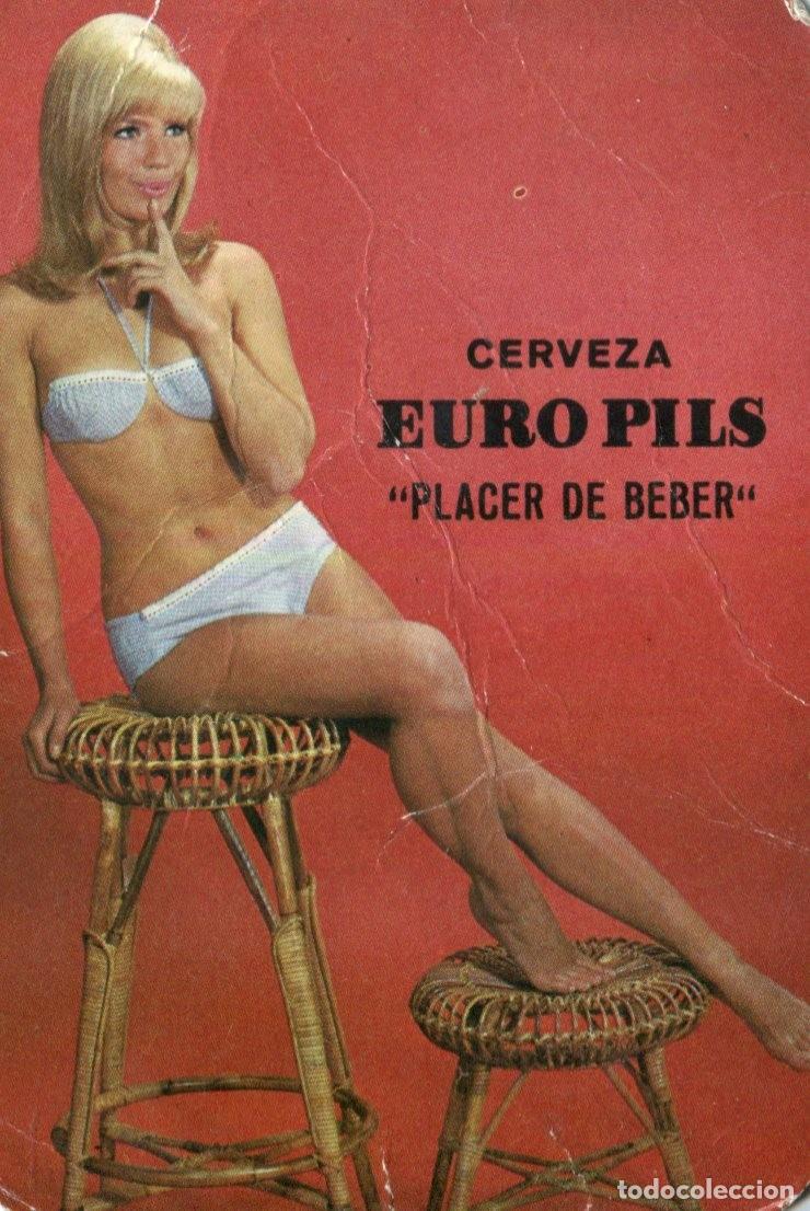 Coleccionismo calendarios: calendario de publicidad de chica, cerveza euro pils, a&ntilde;o 1968 Bebida