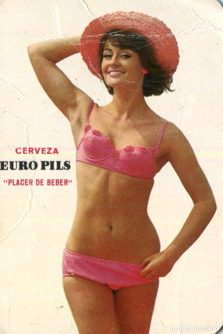 Coleccionismo calendarios: calendario de publicidad de chica, cerveza euro pils, a&ntilde;o 1968 Bebida