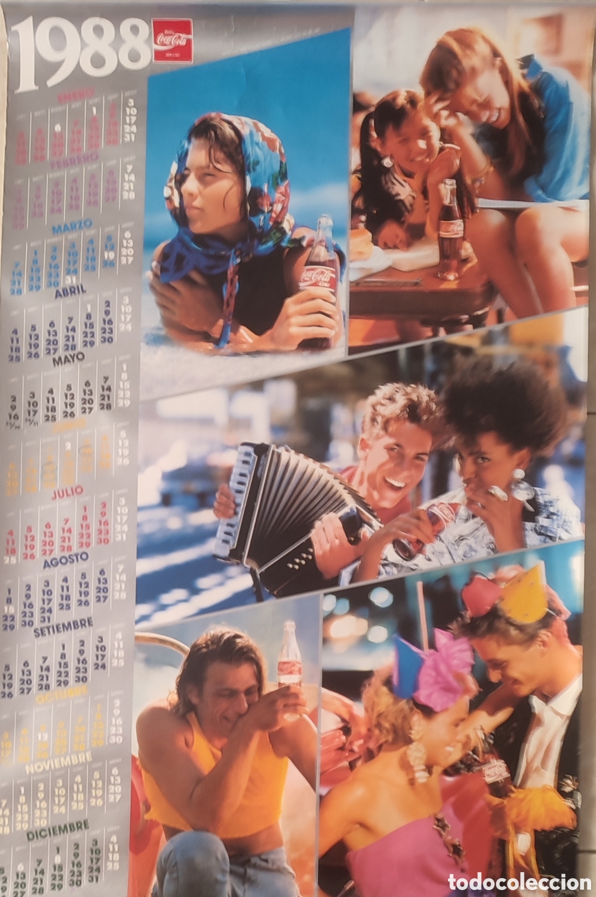Coleccionismo calendarios: Calendario de Cocacola 1988