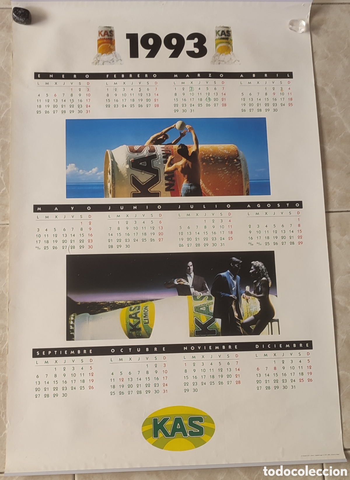 Coleccionismo calendarios: Calendario de KAS 1993