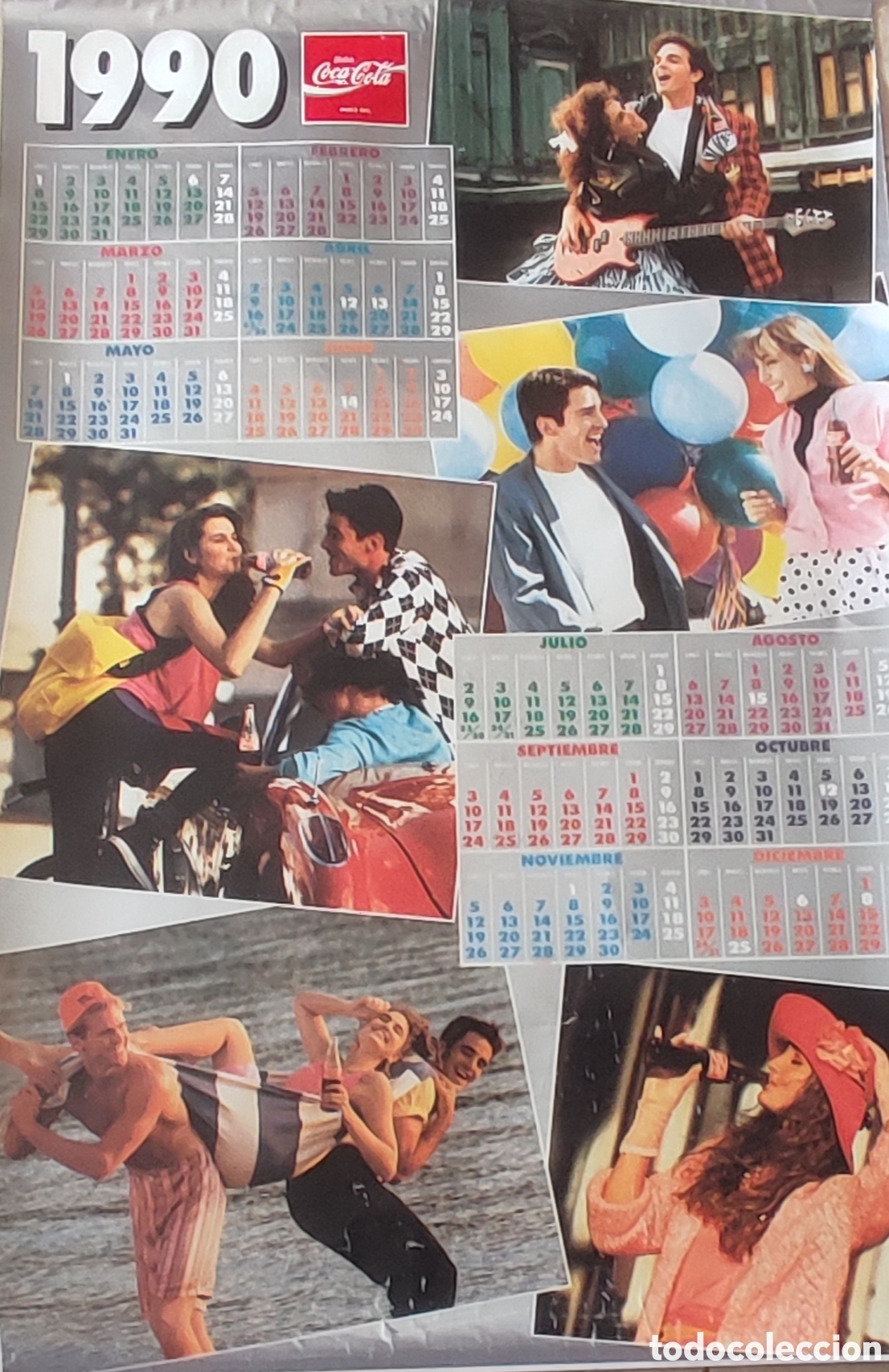 Coleccionismo calendarios: Calendario de Cocacola 1990