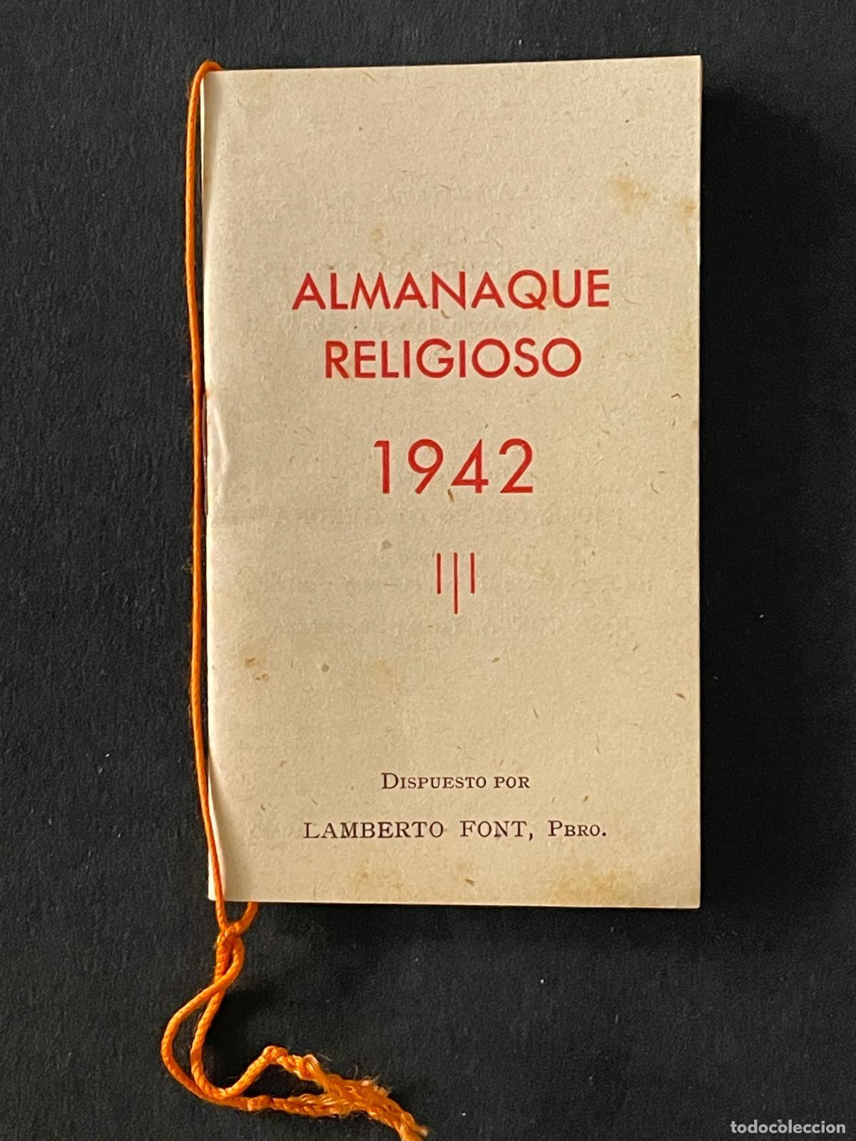 Coleccionismo calendarios: ALMANAQUE RELIGIOSO 1942