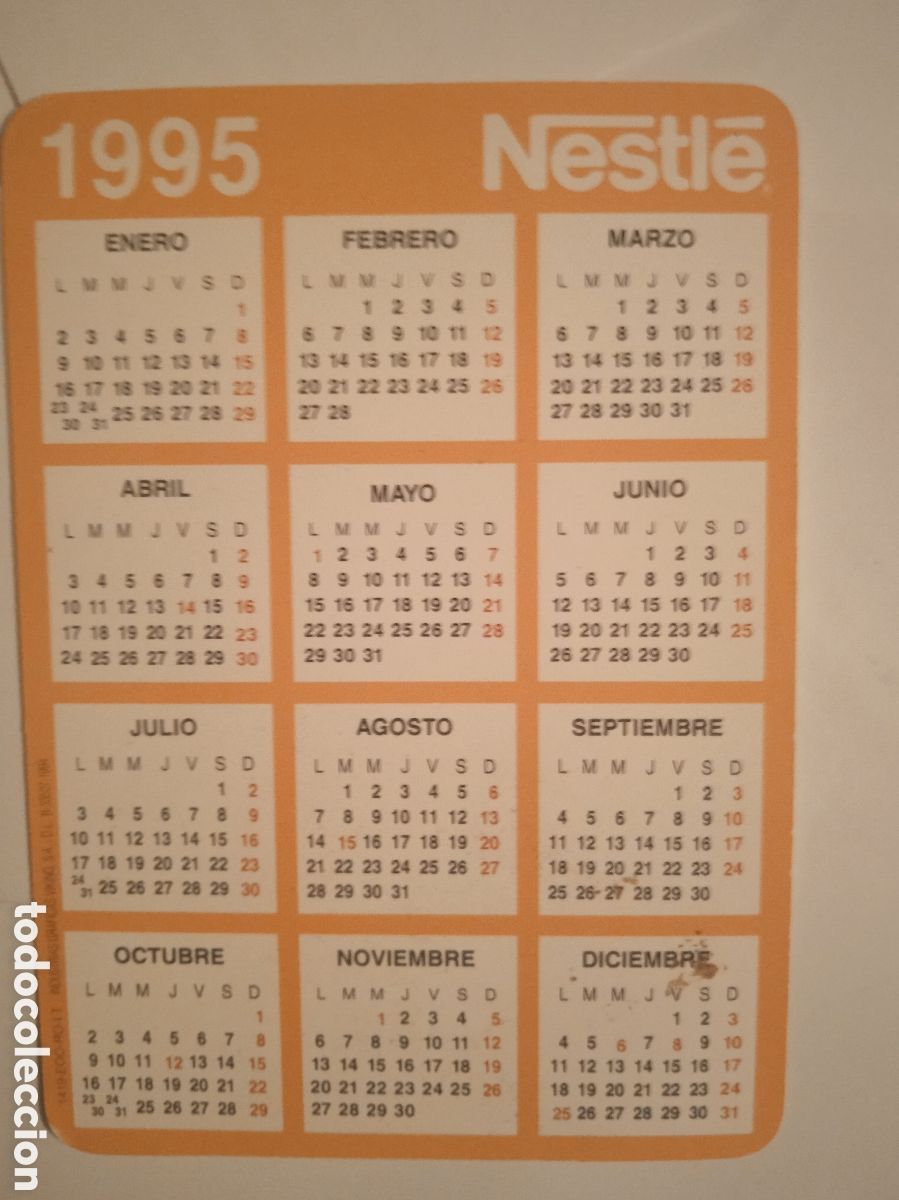 Coleccionismo calendarios: CALENDARIO NESTL&Eacute; 1995 - Foto 2