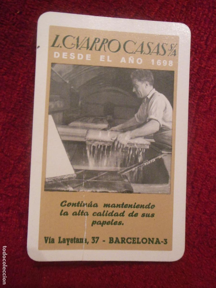 Colecionismo Calend&aacute;rios: 1962 L. GUARRO CASAS S.A. DESDE EL A&Ntilde;O 1698 BARCELONA CALENDARIO DE FOURNIER
