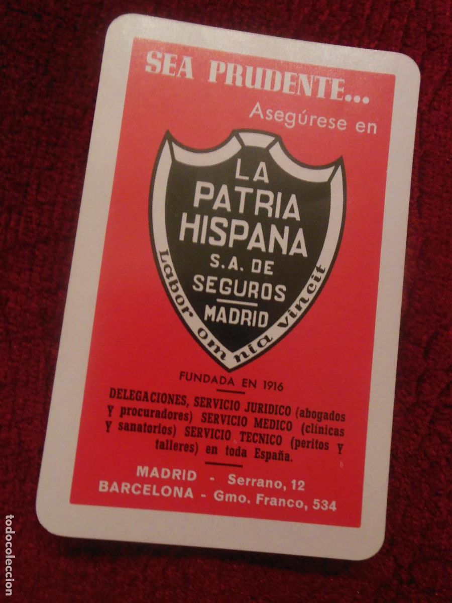 Colecionismo Calend&aacute;rios: 1968 SEA PRUDENTE ASEGURESE EN LA PATRIA HISPANA MADRID BARCELONA CALENDARIO DE FOURNIER