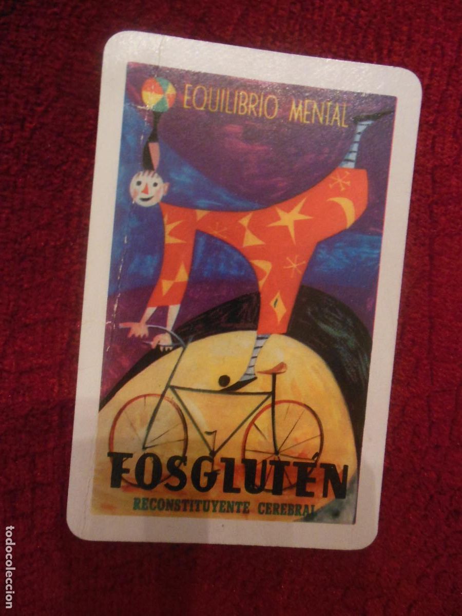 Colecionismo Calend&aacute;rios: 1957 EQUILIBRIO MENTAL FOSGLUTEN RECONSTITUYENTE CEREBRAL CIRCO BICICLETA CALENDARIO DE FOURNIER