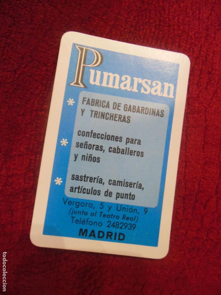 Colecionismo Calend&aacute;rios: 1968 PUMARSAN FABRICA DE GABARDINAS Y TRINCHERAS MADRID CALENDARIO DE FOURNIER
