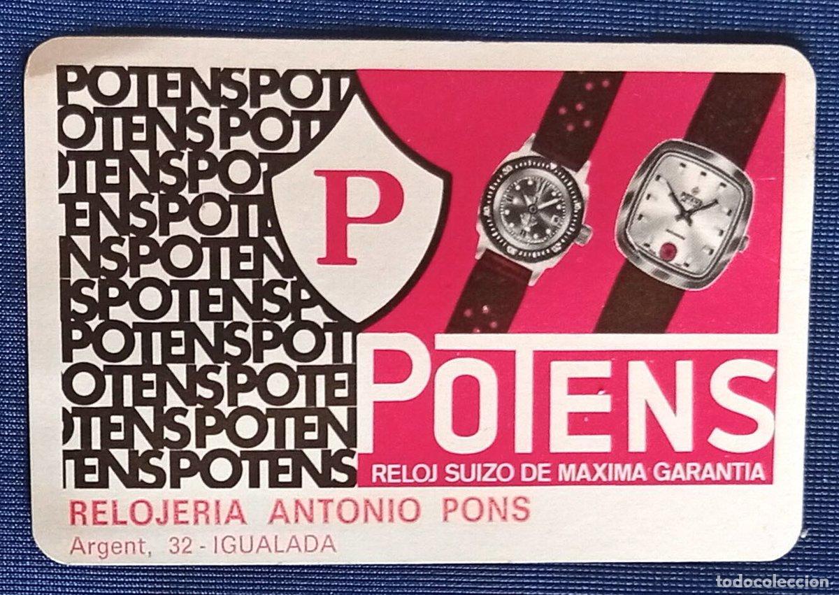Coleccionismo calendarios: CALENDARIO FOURNIER. RELOJ POTENS. RELOGER&Iacute;A ANTONIO PONS. IGUALADA, 1971.