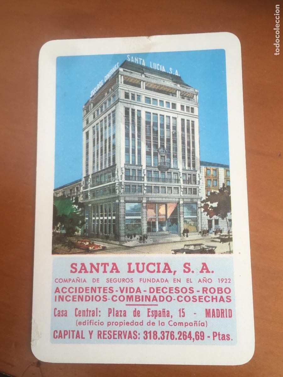 Coleccionismo calendarios: fournier santa lucia 1971 calendario original
