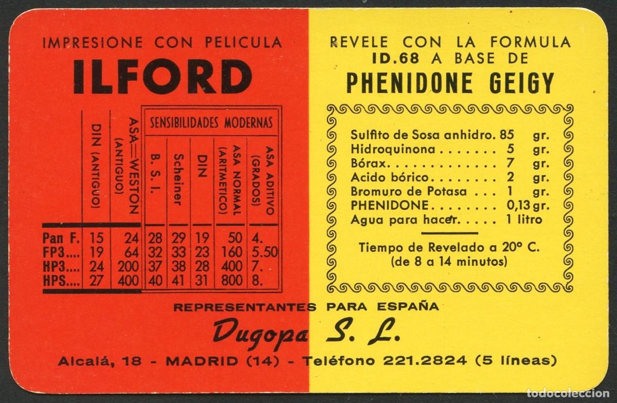 Colecionismo Calend&aacute;rios: CALENDARIO DE BOLSILLO, ILFORD, 1961, H. FOURNIER