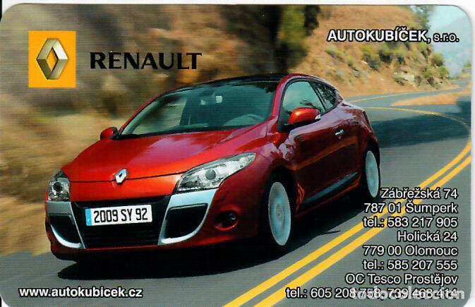 Coleccionismo calendarios: CALENDARIO DE BOLSILLO DE REP. CHECA - A&Ntilde;O 2009 - RENAULT