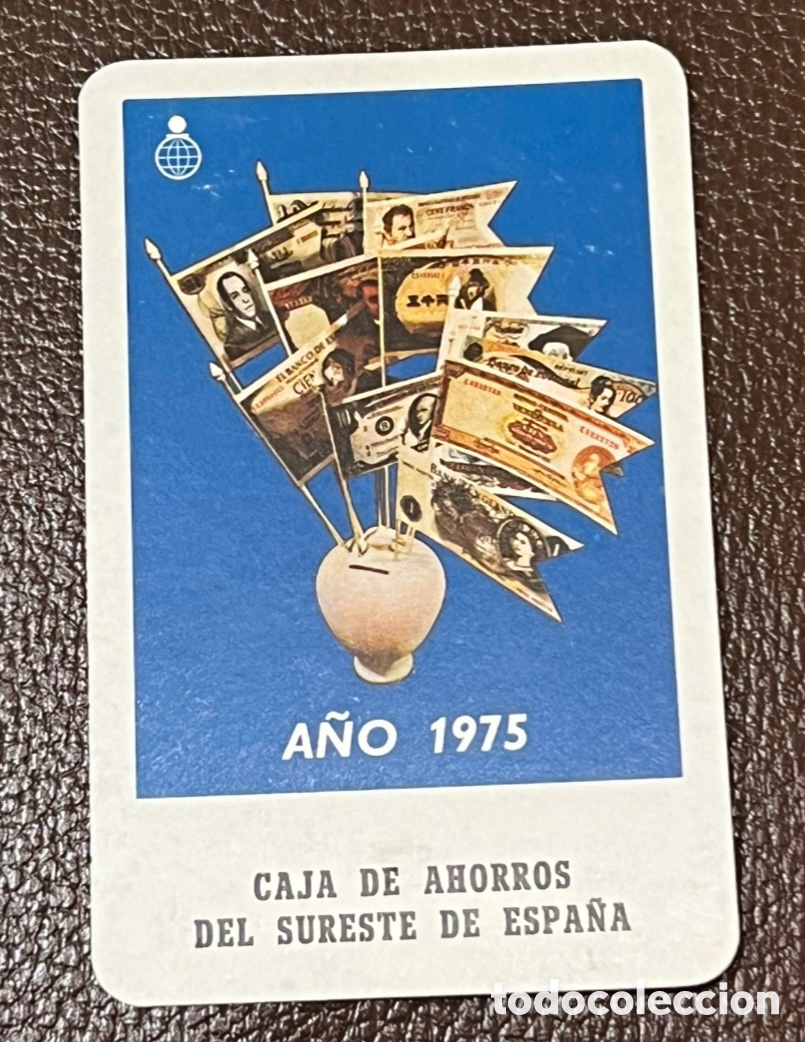Coleccionismo calendarios: Calendario de bolsillo. Caja de Ahorros del Sureste de Espa&ntilde;a. Fournier. 1975.
