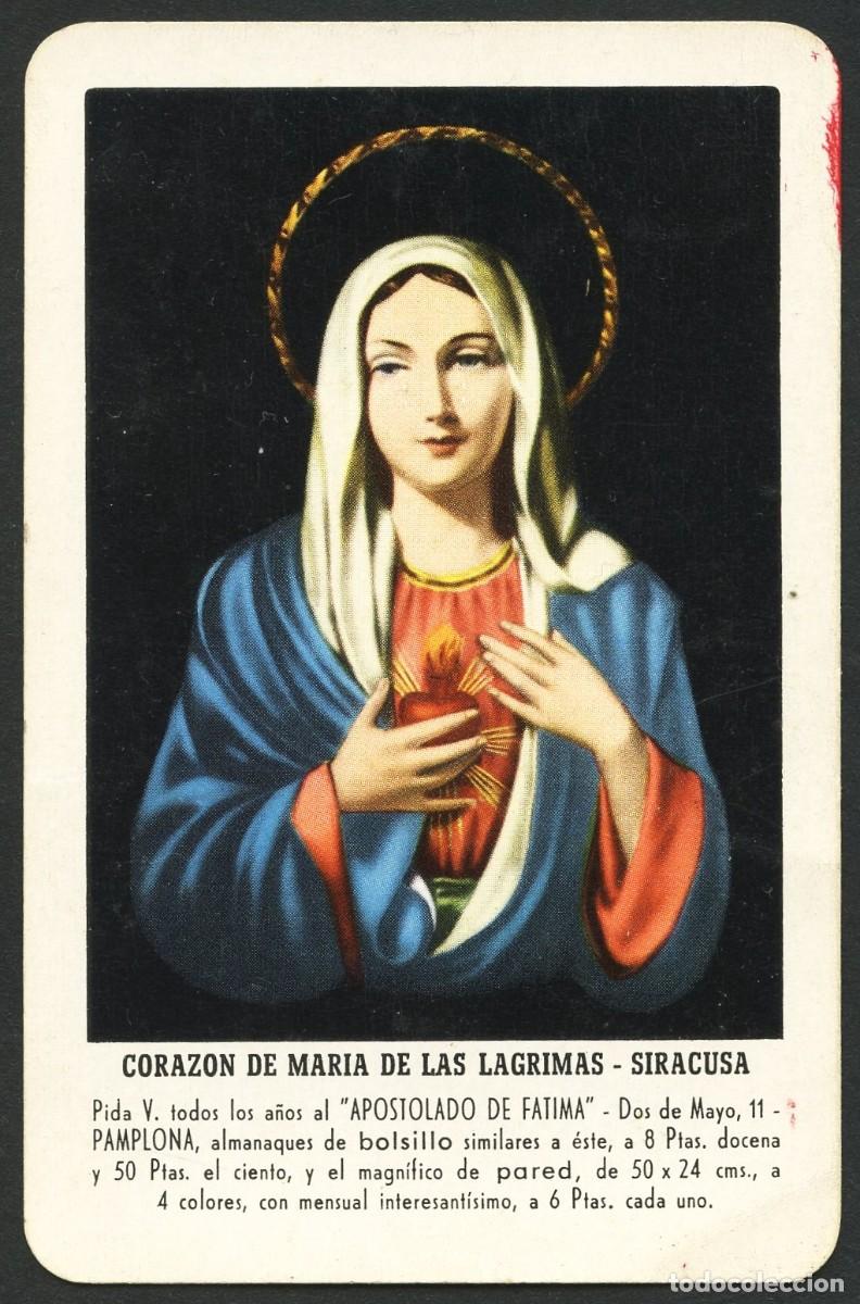 Collectionnisme Calendriers: CALENDARIO DE BOLSILLO, MAR&Iacute;A DE LAS L&Aacute;GRIMAS, H. FOURNIER, 1956