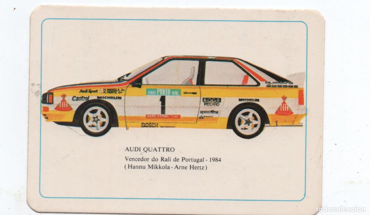 Colecionismo Calend&aacute;rios: POCKET CALENDAR AUDI QUATTRO (HANNU MIKKOLA - ARNE HERTZ) 1985
