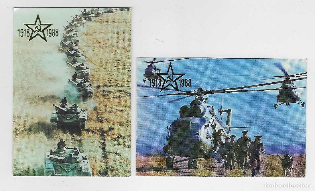 Colecionismo Calend&aacute;rios: 2 CALENDARIOS BOLSILLO DE RUSIA A&Ntilde;O 1988 MILITARES - FUERZAS ARMADAS DE LA URSS - VER FOTO REVERSOS