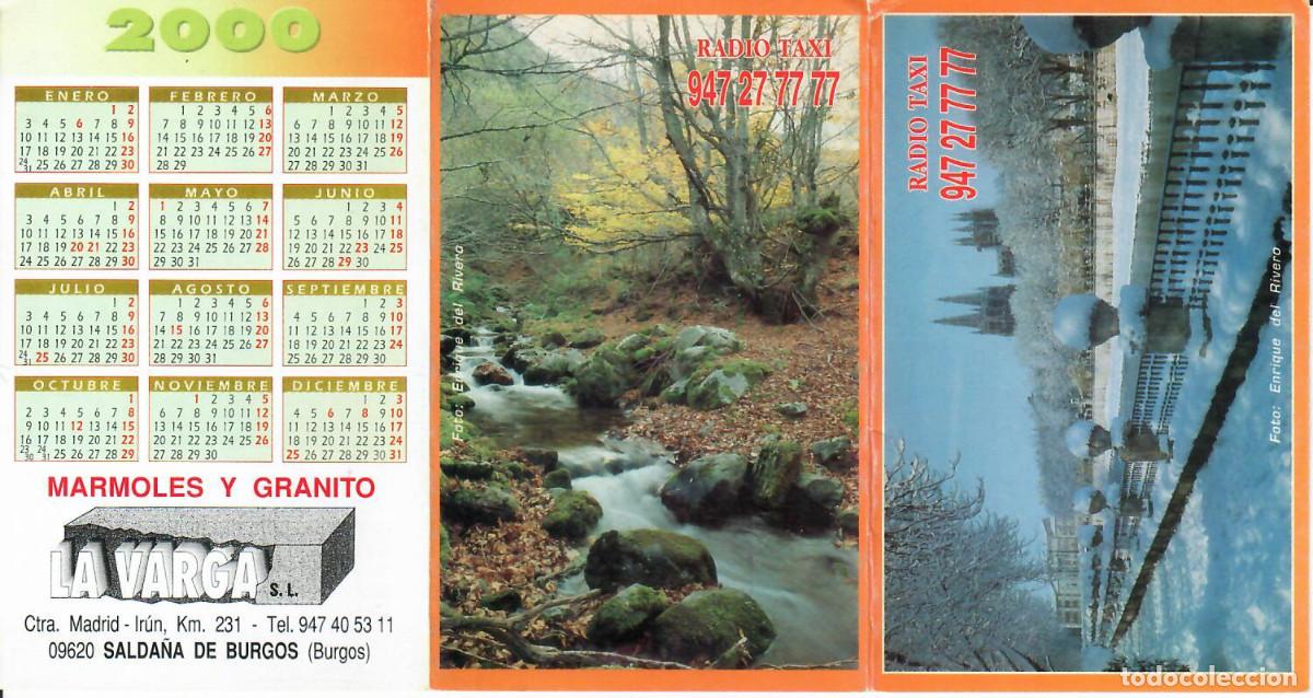 Coleccionismo calendarios: CALENDARIO DE PUBLICIDAD TR&Iacute;PTICO - A&Ntilde;O 2000 - RADIO TAXI BURGOS