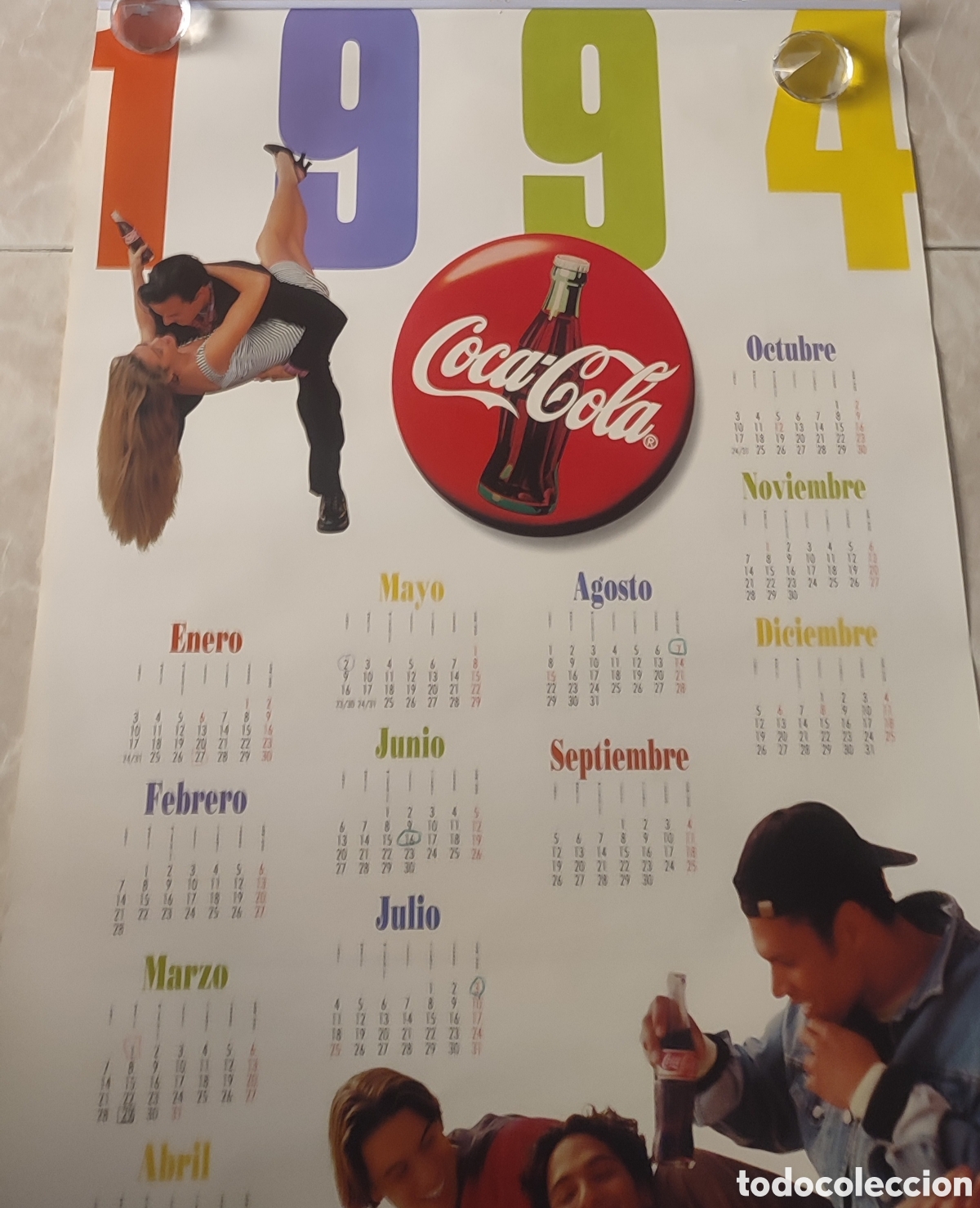 Coleccionismo calendarios: Calendario de Cocacola de 1994 - Foto 2